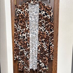 Zenana Outfitters Animal Print Cardigan